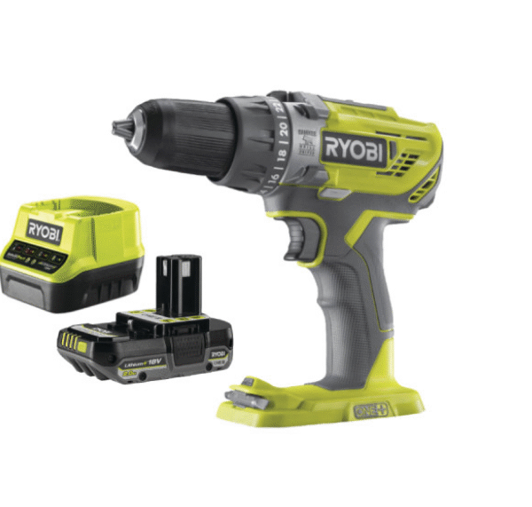 Perceuse sans fil à percussion R18PD3-0 18V One+ - 1 Batterie 2.0Ah - 1 Chargeur rapide - RYOBI